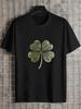 1pc Distressed Green Clover Vintage Graphic T-shirt