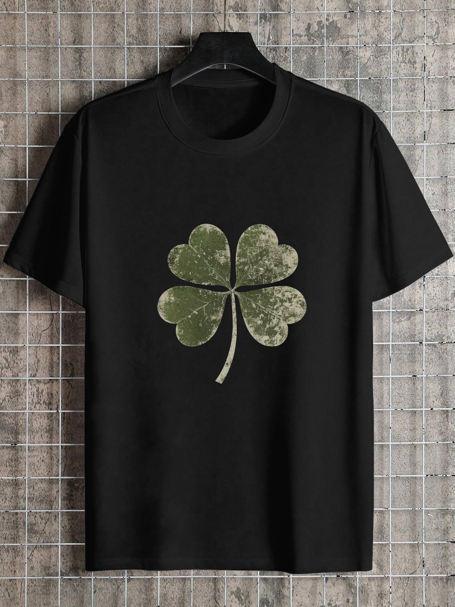 1pc Distressed Green Clover Vintage Graphic T-shirt M