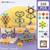 3D Stereo Plum Blossom Building Blocks – Rotating Snowflake Interlocking Educational Toys for Children