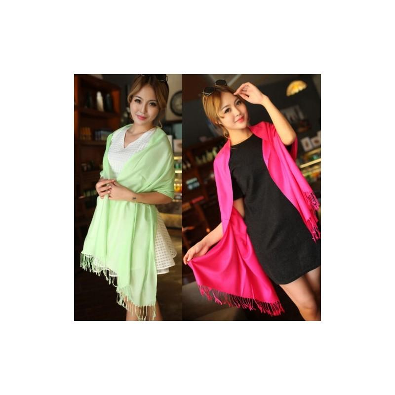 Elegant Womens Winter Warm Cashmere Silk Solid Color Long Pashmina Shawl Wrap Scarf For All Occasions