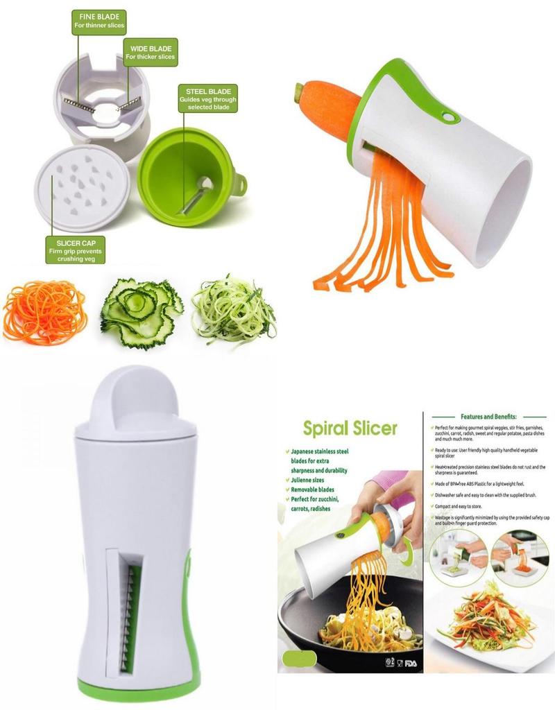 Durable Abs And Stainless Steel Dual Blades Vegetable Spiralizer For Healthy Meals