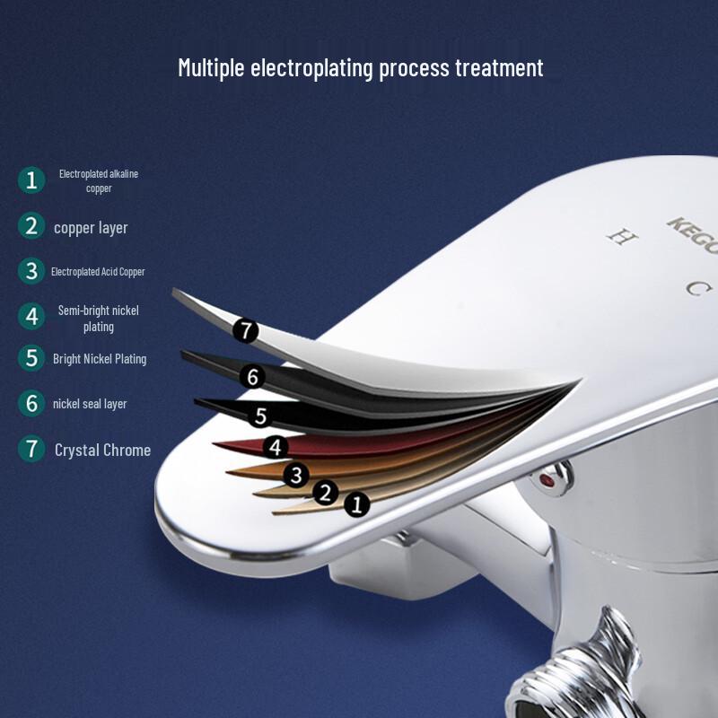 KEGOO Brass Bathroom Shower Mixer Faucet