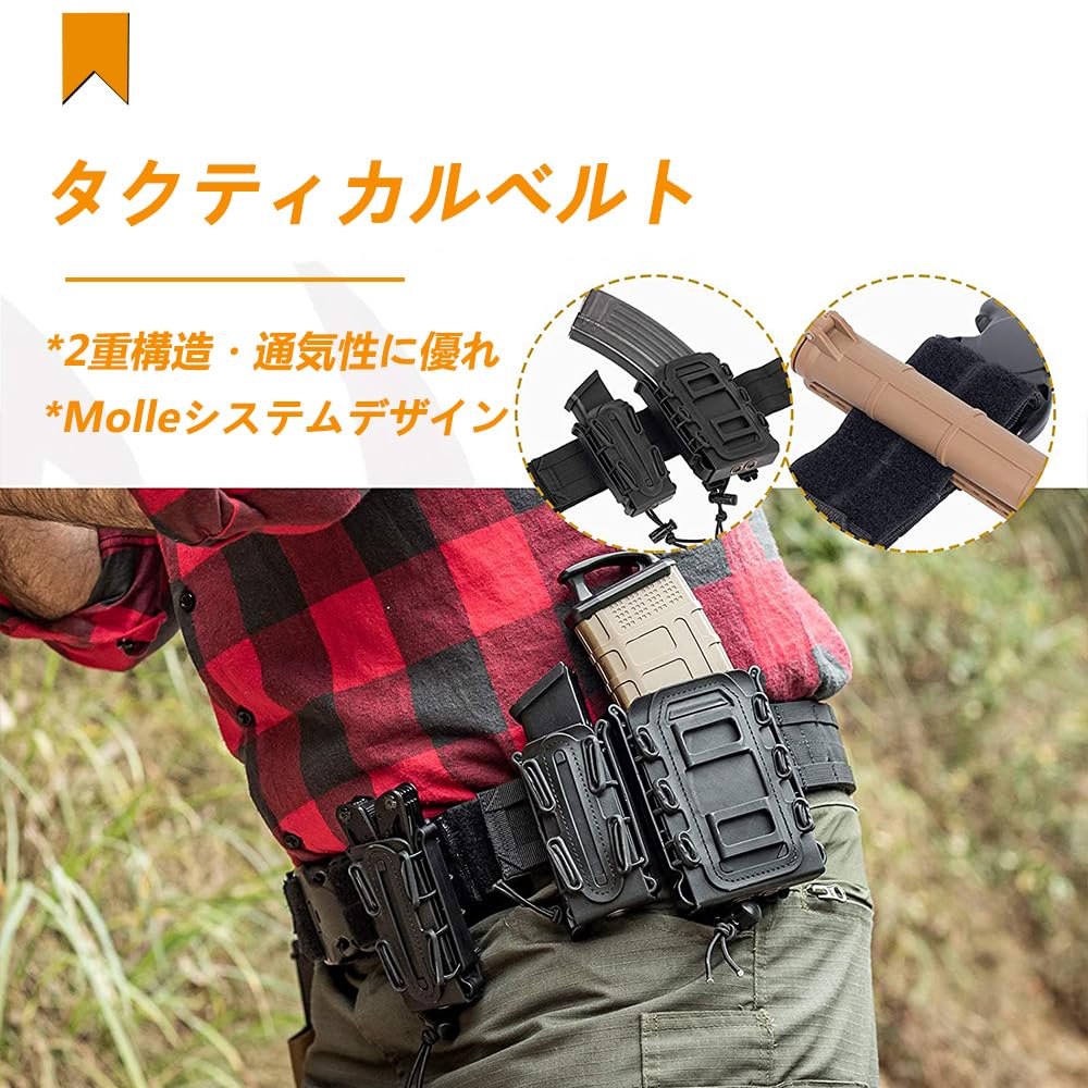 TWINFALCONS Tactical Airsoft Military Belt with Cobra Quick MOLLE for Tactical Work and Equipment Belt, One-Touch Belt, Buckle, Release, Compatible,