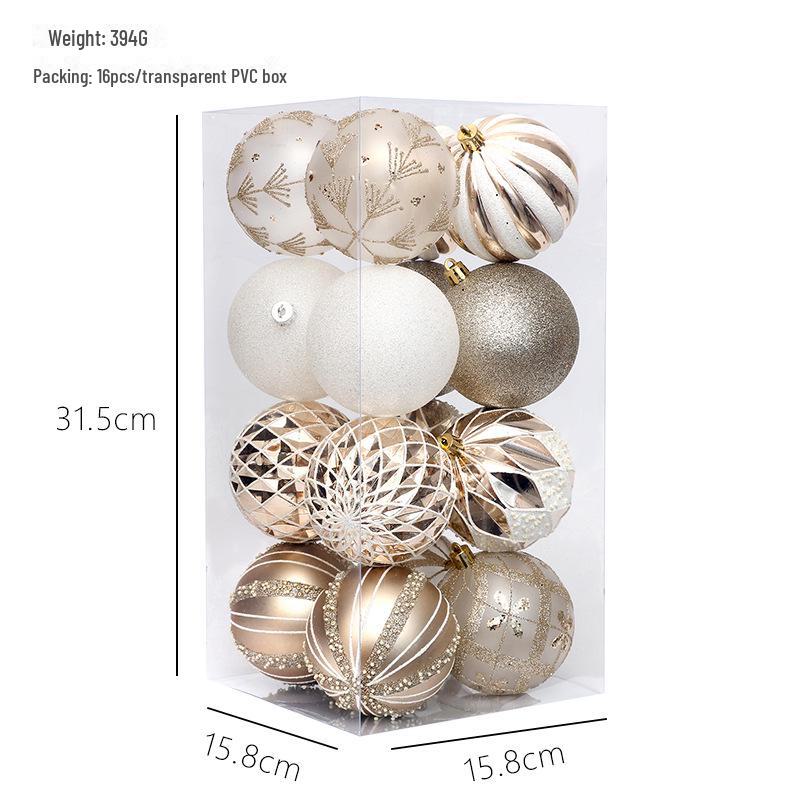 Elegant 8CM/16 Painted Christmas Ball Set: Exquisite Cross-Border Tree Decorations
