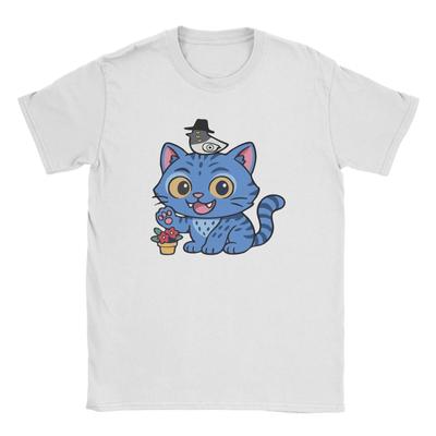 Chibi Derpy Tiger KPop Demon Hunters Men's T Shirts Funny Tee Shirt Short Sleeve Round Collar T-Shirt Cotton Party Clothes