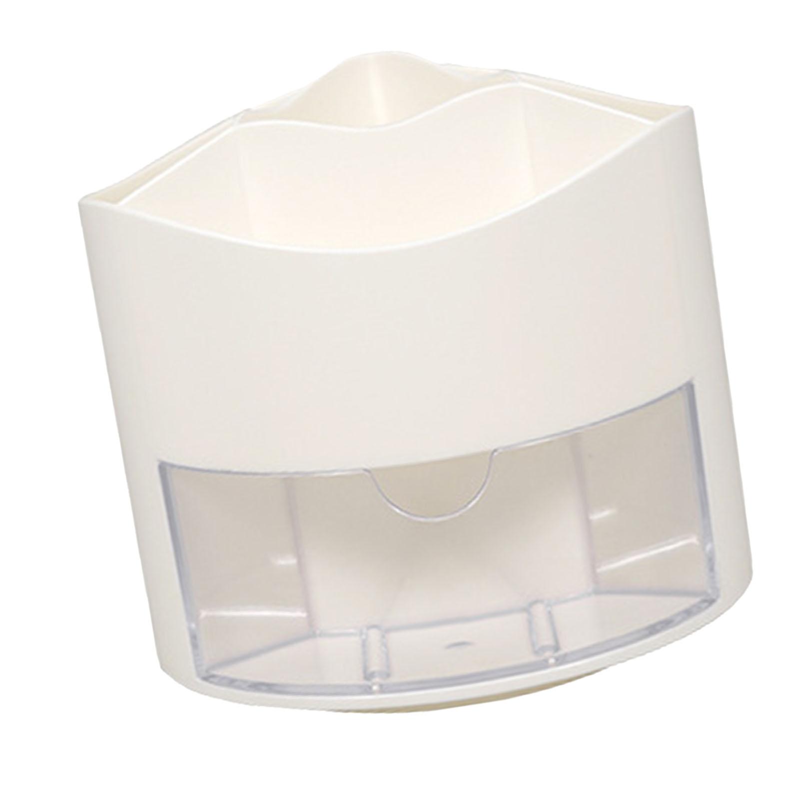 

Pen Holder Plastic Transparent Rotating Large Capacity with Drawer Pen Organizer for Desktop