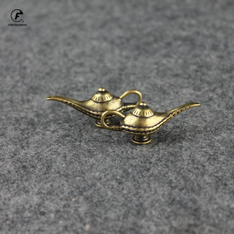 Antique Creative Wish Aladdin Lamp Candle Holder Arab Style Copper Lamp Ornament Vintage Luxury Home Decorations Crafts Tea Pet