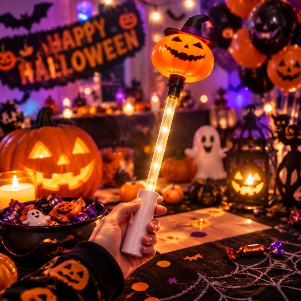 Pumpkin Halloween LED Glowing Stick Luminous Toy Halloween Decoration Lights Halloween