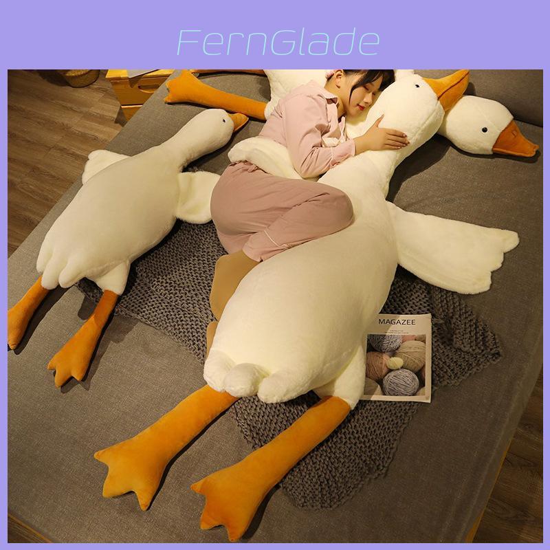 Huge 19.7/35.4/51.2in White Goose Plush Sleeping Toy Cushion For Kids