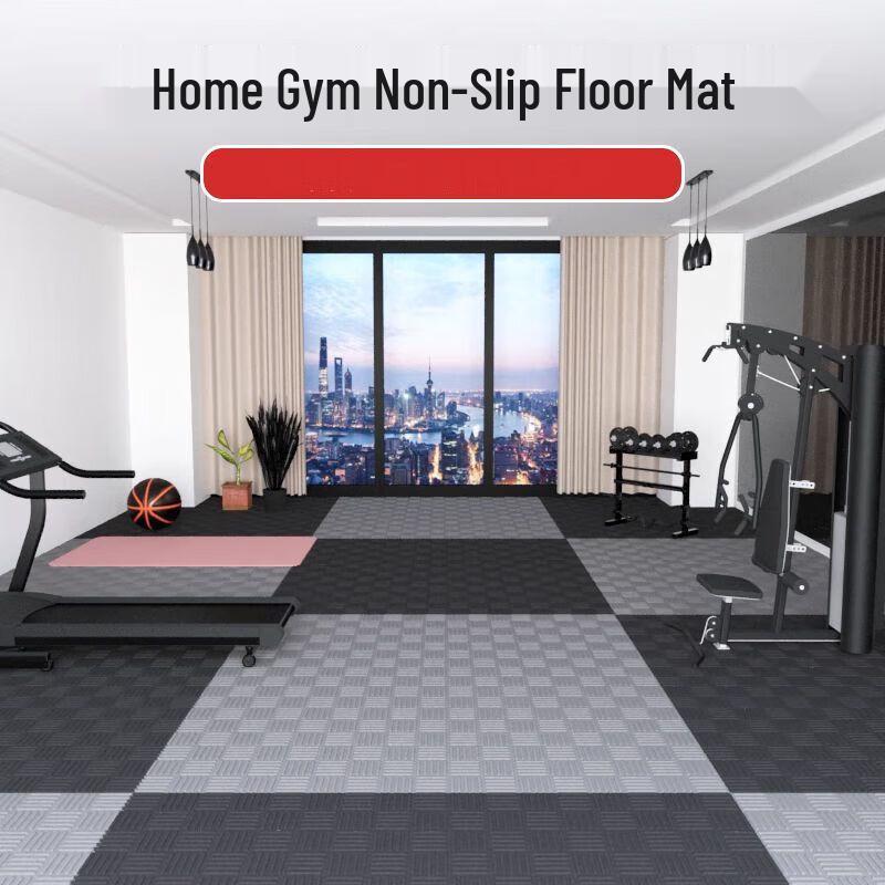 Переворачивающийся пенный коврик-пазл JINGBANG Черно-серый 1x1m, 2cm