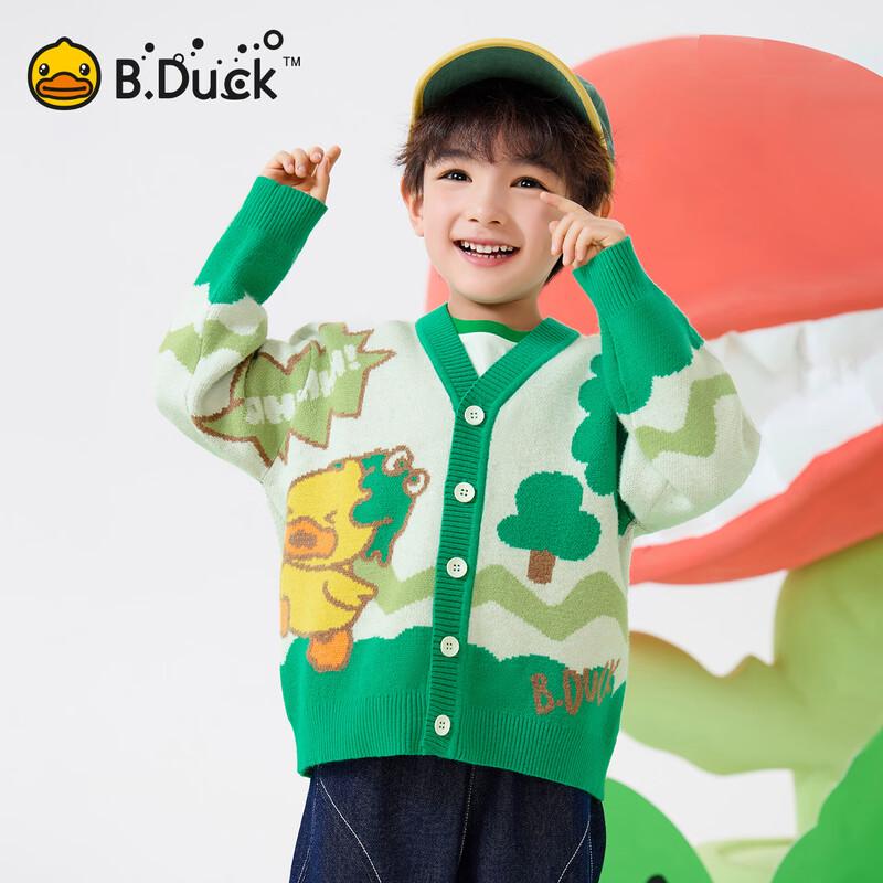 B.Duck Boys' Cartoon V-Neck Cardigan Sweater