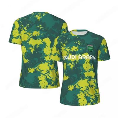 Fashion Saudi Arabia Flag Graphic Football T Shirts For Men Trend Summer 3D National Emblem Printed T-shirt Loose Quick Dry Tees