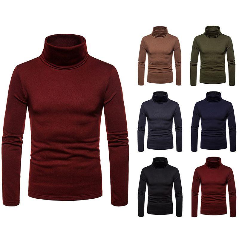 Cotton Thermal Mens Turtle Neck Skivvy Turtleneck Sweaters Stretch Tops Shirt