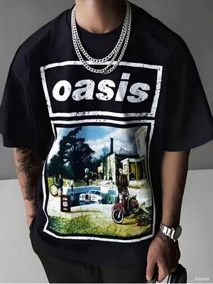 2025 Summer Oasis Tour Peripheral Limited Men's Round Neck T-shirt Fashion Cotton Outdoor Street Versatile Short Sleeve Top