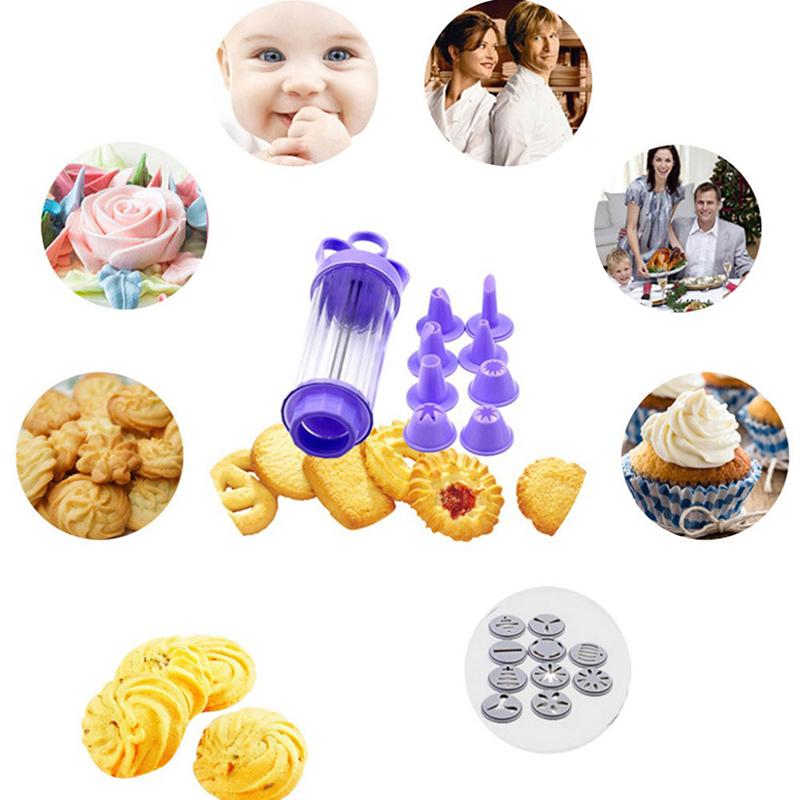 Cookie Press Set With Cake Cream Decorating Syringe Baking Pastry Nozzle