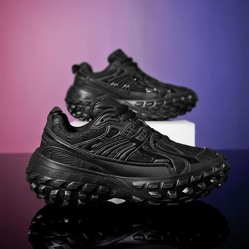 

Летние новые спортивные туфли для отдыха на шнуровке с высоким верхом, спортивная обувь с мягкой подошвой, унисекс, противоскользящая 44 чёрный