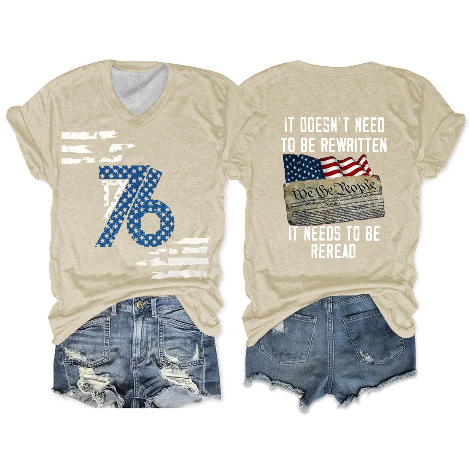 

Женская футболка, повседневный свободный пуловер с v-образным вырезом и короткими рукавами с принтом XXXL хаки