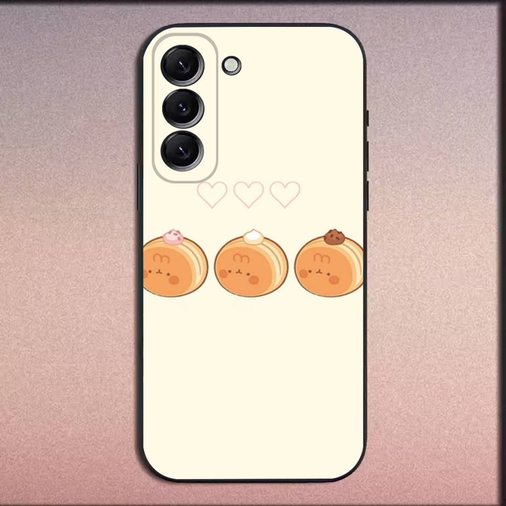 Coque de téléphone pour Samsung Galaxy A20, A21s, A22, A31, A32, A52, A53, A72, 73, A80, Housse noire souple, Donuts Desserts Snacks