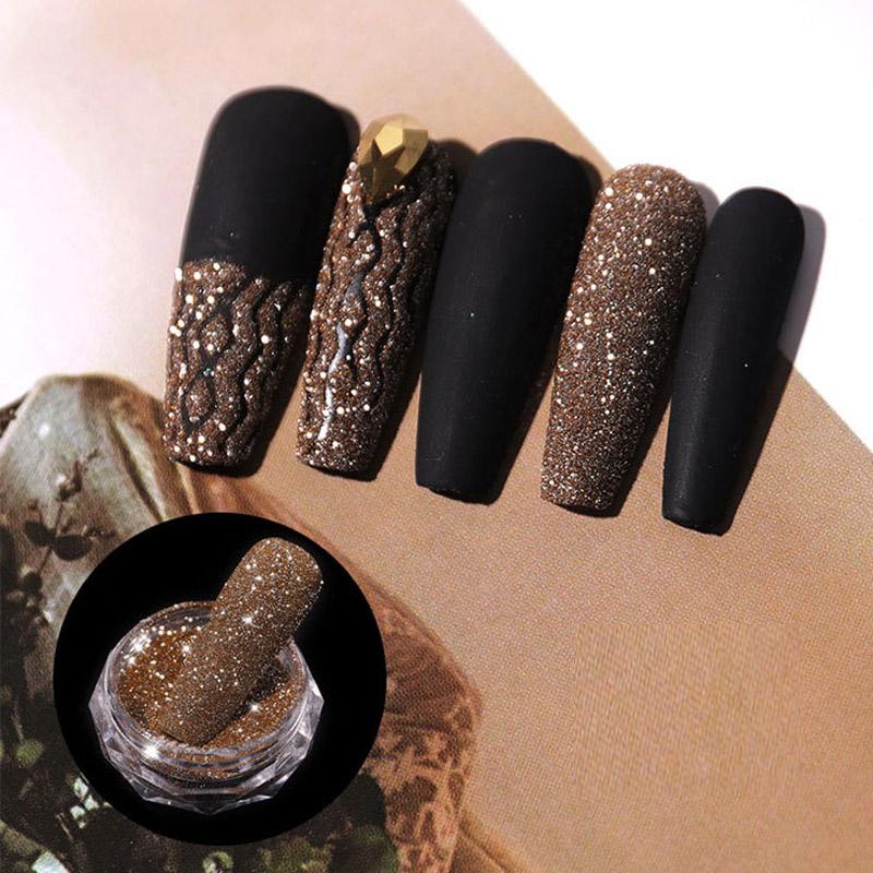 1Box Holographic Nail Glitter Laser Shiny Nail Art Sequins Silver Diamond Powder Dust Gel Nail Polish Manicure Decor