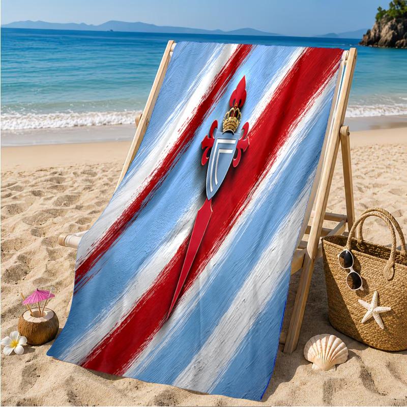 Celta Vigo Crest Beach Towel Microfiber Beach Towel, Lightweight and Quick-Dry, for Summer Travel, Swimming Pool Fan Birthday Gift