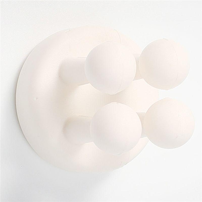 Good-Self-Adhesive Wall Mounted Hooks 4Pcs Silicone Toothbrush Holders-Multi-Function For Hanging Key Storage Ke A