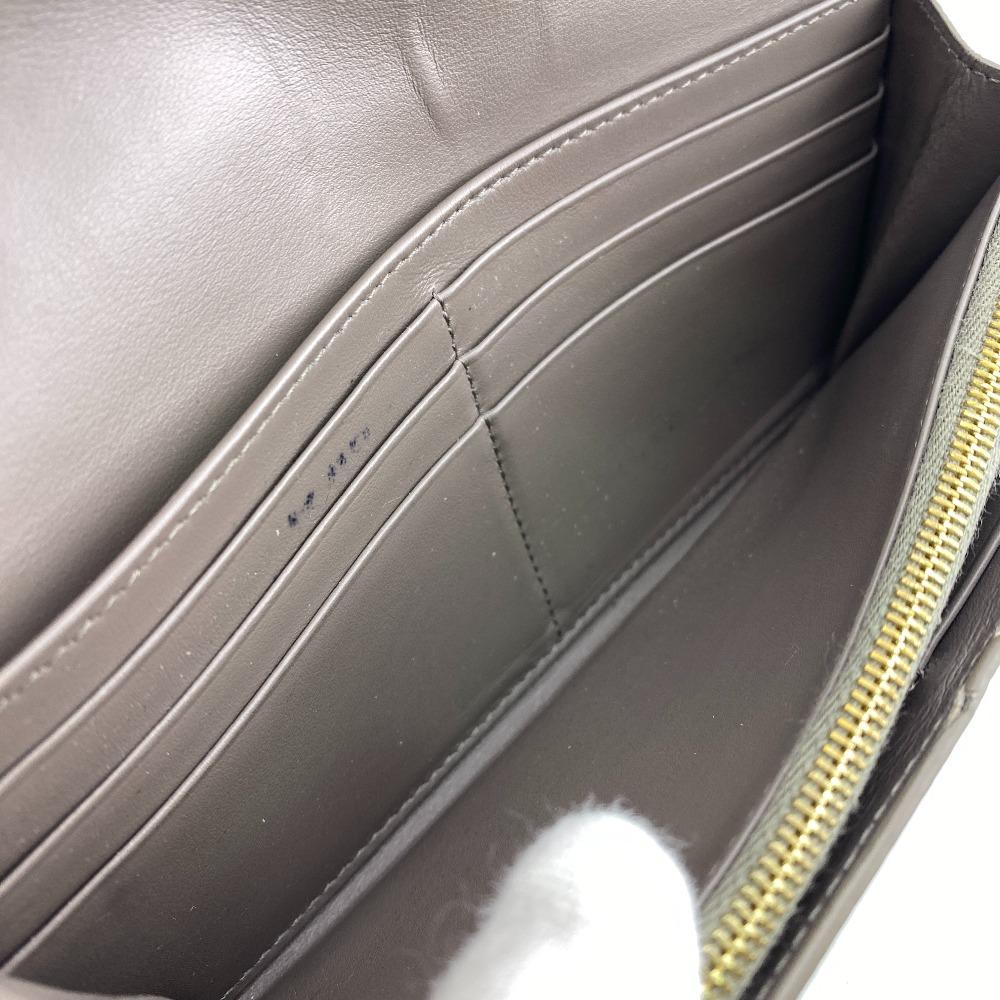 Celine Large Flap Wallet Logo Leather Purse Gurege Leather Women Used