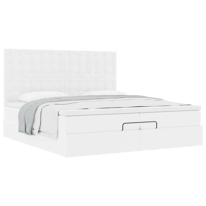 Maison Exclusive - Cadre de lit ottoman avec matelas blanc 200x200 cm similicuir
