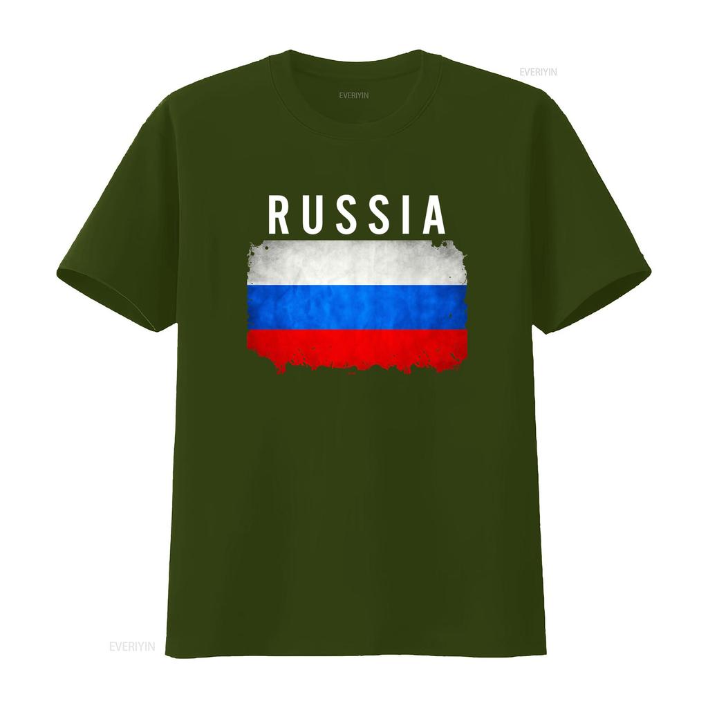 Russia Flag T Shirt Russian Unique Design for Patriotic Fashion vintage Washed Versatile Breathable graphic designer clothes