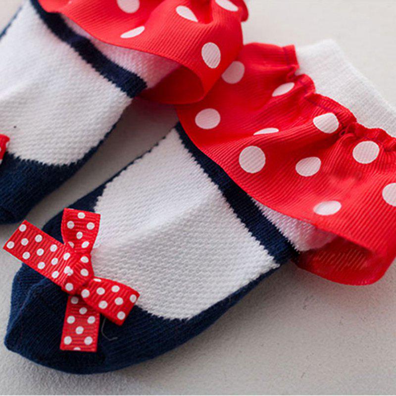 Søte småbarn babysokker Dots Princess Lace bomullssokker