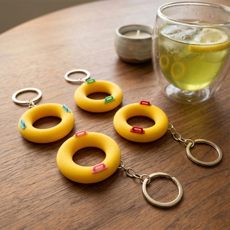 Cute Cartoon Swimming Ring Pendant Keychain Bag Charm Backpack Hanging Car Key Chain Chic Gift
