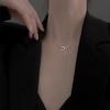 925 Sterling Silber Doppel Kreis Quaste verstellbare Anhänger Halskette weibliche dünne Kette zierlicher Schmuck
