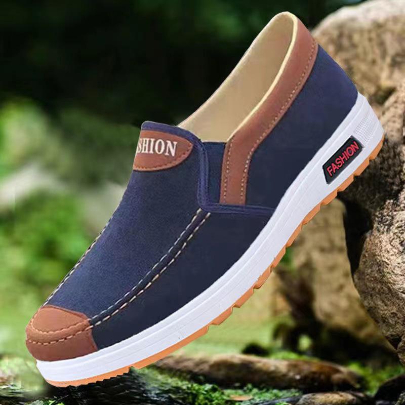 Men's Non-slip Canvas Slip-ons - Durable, Wear-resistant Shoes