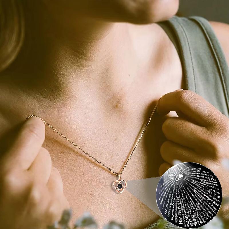 1PC 100 Languages Personalized Anniversary Custom Photo Projection Necklace Wedding Multiple Options Available