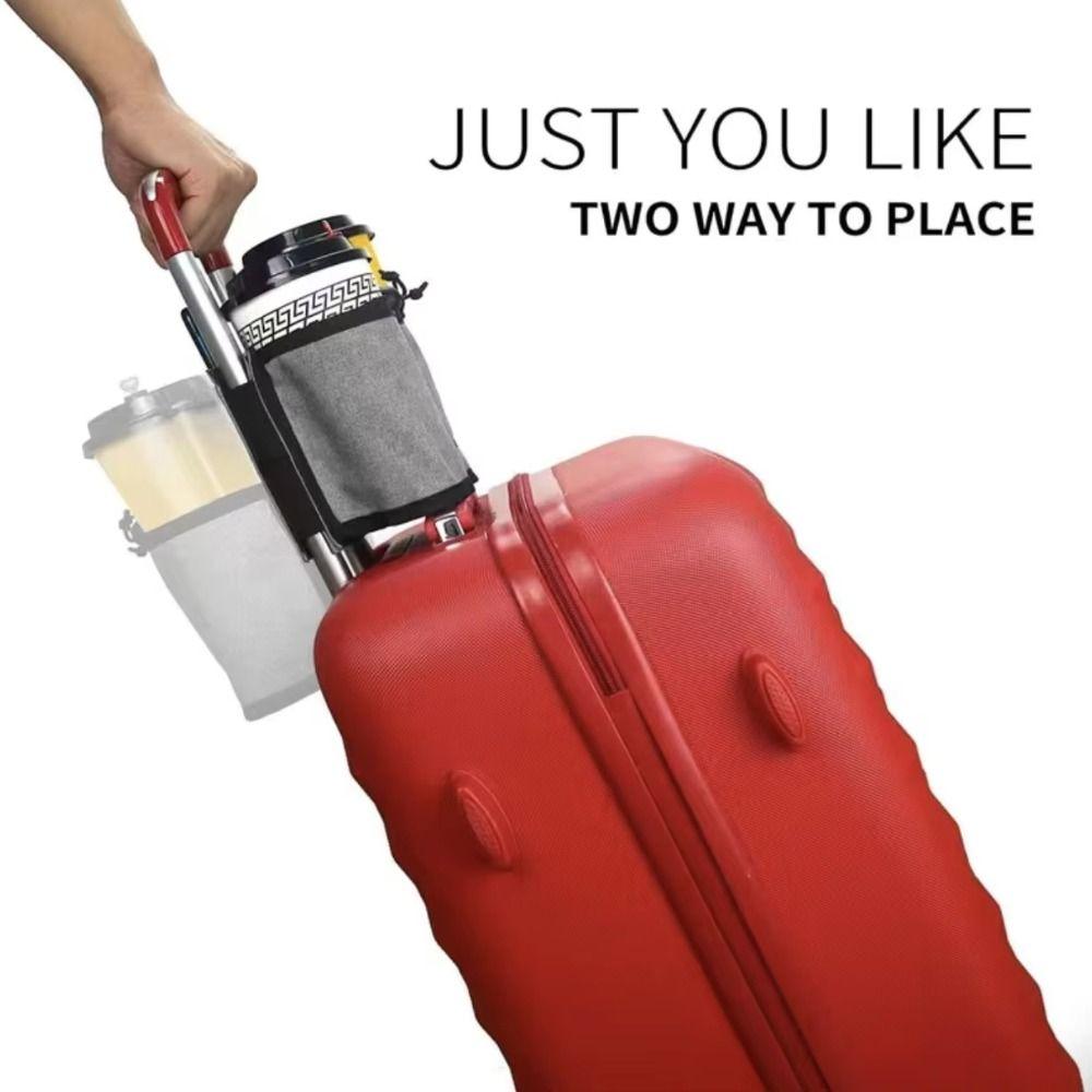 Hands-Free Travel Luggage Cup Holder Durable Travel Cup Holder Suitcase Drink Holder  Milk Tea