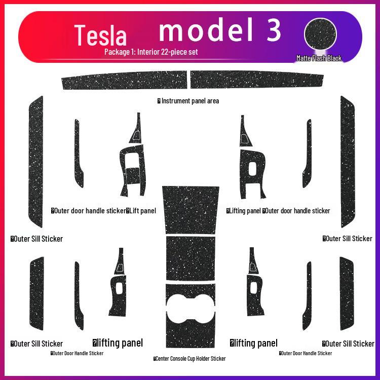 Carbon Fiber Anti-Kick Film for Tesla Model 3/Y (2021) Center Console Interior