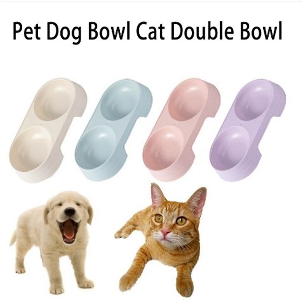 Double Bowl Food Feeder Pet Drinking Tray Feeder For Cats Dogs Supplies