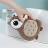 M-Cute Owl Coral Fleece Wall-Mounted Hand Towel, Super Absorbent & Quick-Dry Hanging Kitchen Bath Towel With Hanging Loop