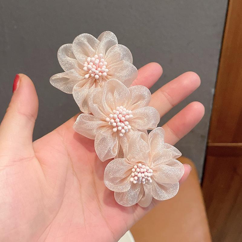 Women Flower Camellia Hairpins Barrettes Spring Hair Clip Bands Wedding Girls Ponytail Hair Accessories Hairstyling Hairgrip