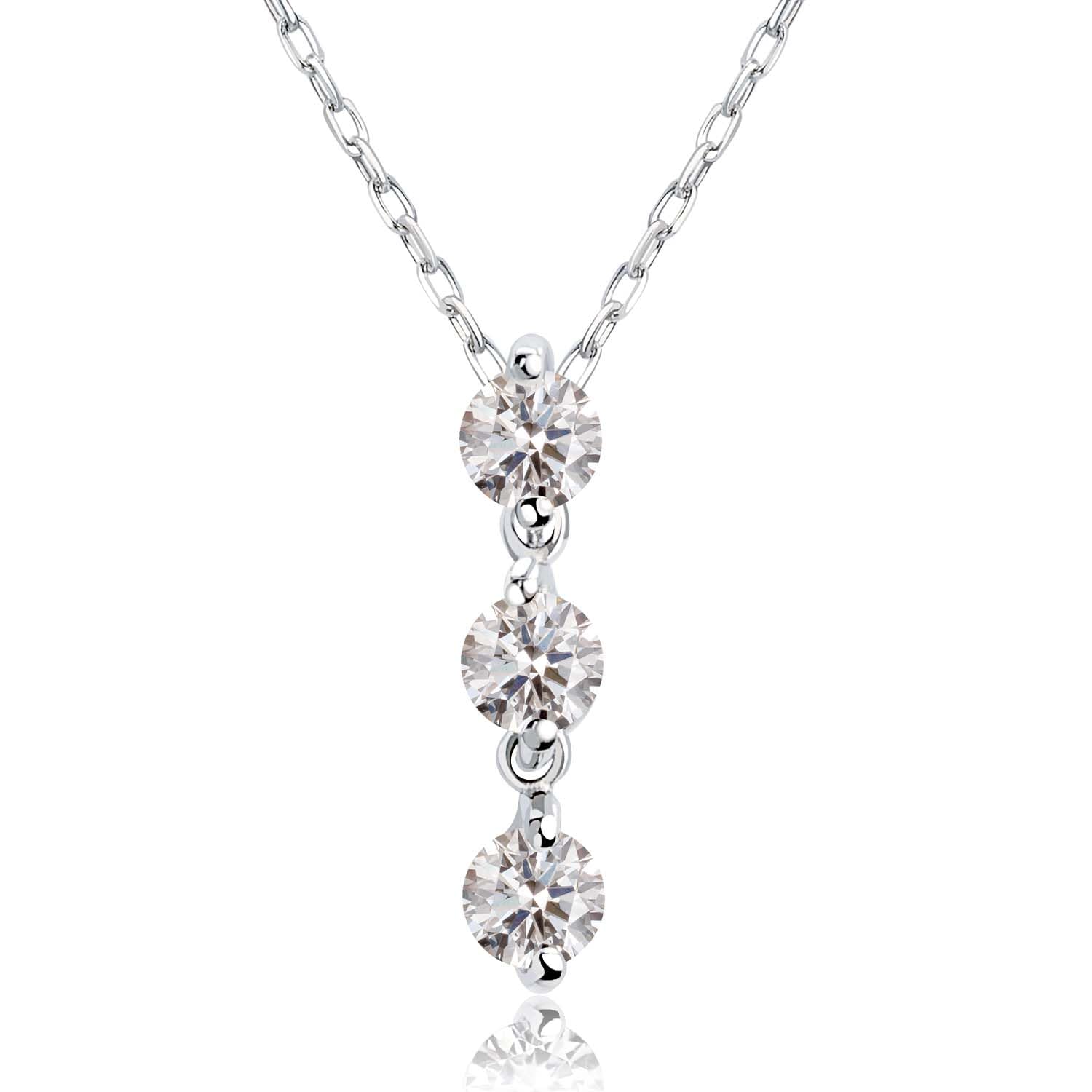 

Necklace Trilogy Diamond Three Stone Platinum PT900 [Lara Christie] 0.1ct lp51-0004-pt платиновий