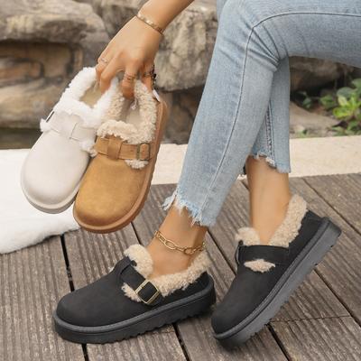 Women's Wide Width Platform Birkenstocks, Thickened Winter Clogs, Outdoor Comfort Slippers for Women