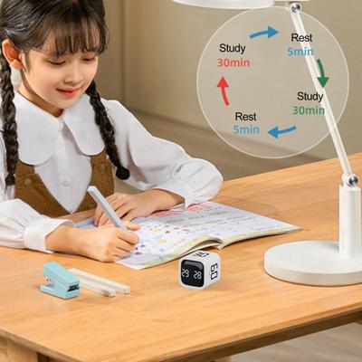 Produktivitätswürfel-Timer, Schwerkraftsensor, umklappbares LED-Display, 4 voreingestellte Zeiten, Dual-Modi, Zeitmanagement, Countdown, Kochen, Studentenstudium, Mini-Digital