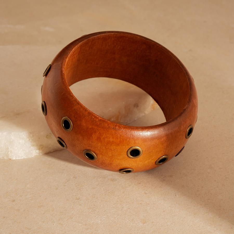 

Wood Bangles Jewelry Hyperbole Geometric Chunky Metal Coffee Resin Bracelets for Women Fashion Punk Style Simple Pulseras Mujer