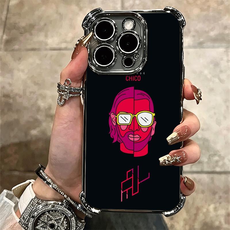 PNL QLF Rapper Singer Soft Phone Case For iPhone 15 16 17 Air 14 Pro Max 16E Plus 13 12 Mini Plating Anti-Fall Fundas