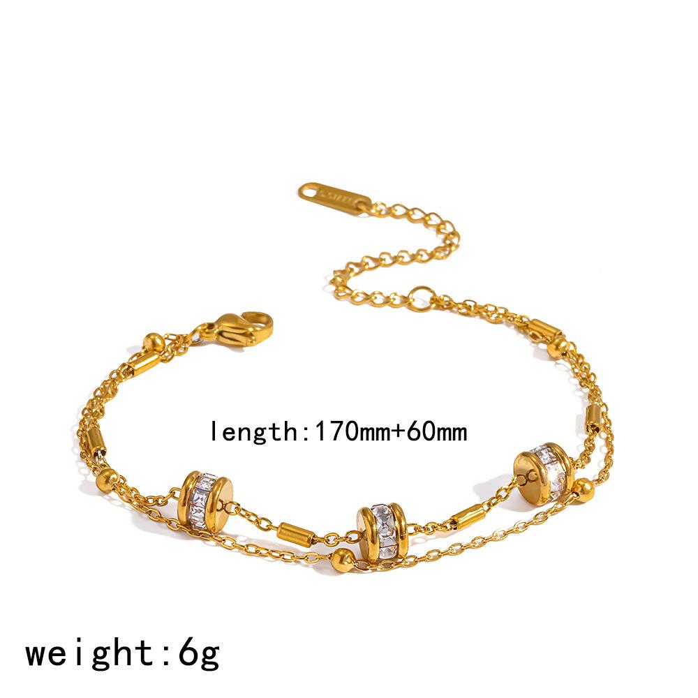 

New Waterproof Stainless Steel Cubic Zirconia Bangles Antihistamine Bracelets Tarnish Free Jewelry for Women Wholesales Gifts