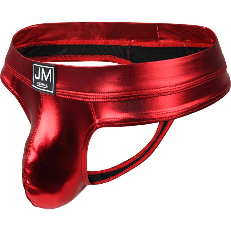 String JOCKMAIL Einfarbig Hochglänzend Reflektierendes Material Sexy Herren String Unterwäsche Männliche Club Tanz Kleidung T-Back Unterhose