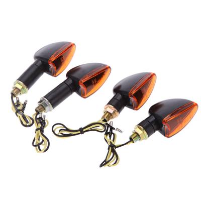 4pcs 12V Motorcycle Light Amber Front & Back Turn Signal Indicator Lamp