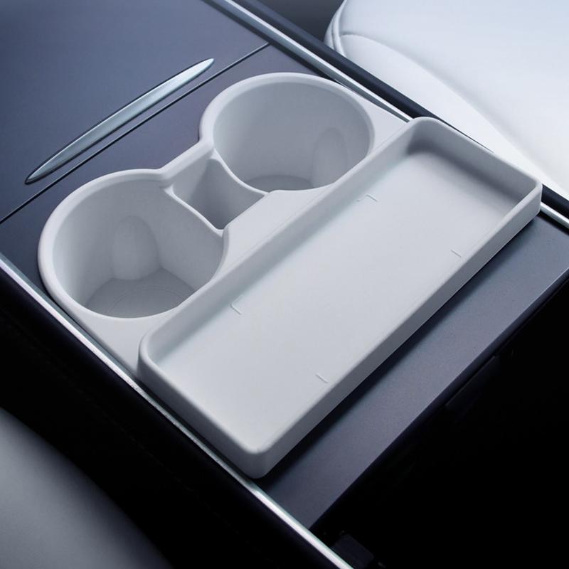 Water Cup Holder For Tesla Model Y /model 3 Central Control Cup Holder Drink Holder Storage Tray Car Interior Accessories