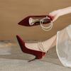 Fashion pearl chain elegant temperament sexy feminine women's new thin heel high heel women's single shoes