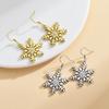 Gold and Silver Snowflake Earrings - Elegant Christmas Ear Hooks or Clips for Women