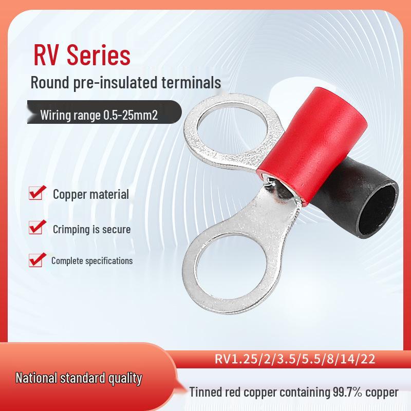 Kaisheng Round Pre-insulated Copper Crimp Terminals (RV2 Series)